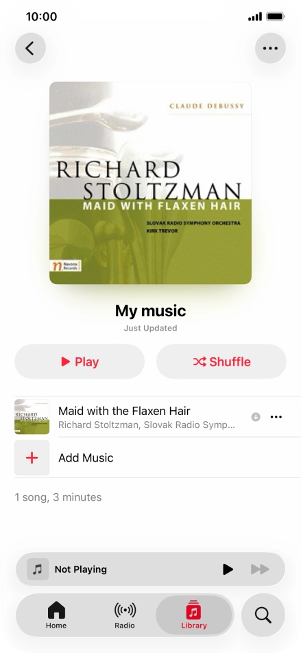 Go to the required category or playlist and press the required audio file.