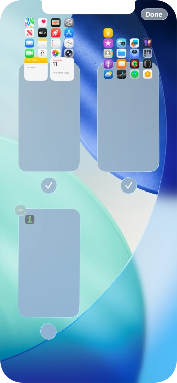 Press the delete icon next to the required home screen page.