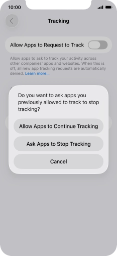 If you turn off the function, press the required setting.