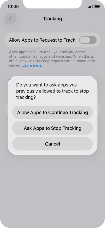 If you turn off the function, press the required setting.