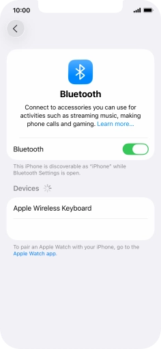 Press the required Bluetooth device and follow the instructions on the screen to pair the device with your phone.