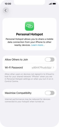 Press Wi-Fi Password and key in the required password.
