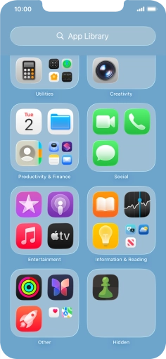 Press and hold the required app.