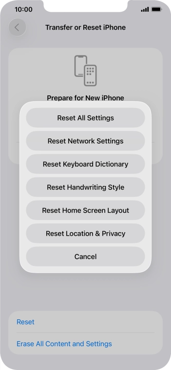 Press Reset All Settings.