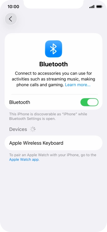 Press the required Bluetooth device and follow the instructions on the screen to pair the device with your phone.