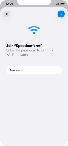 Press the confirm icon.