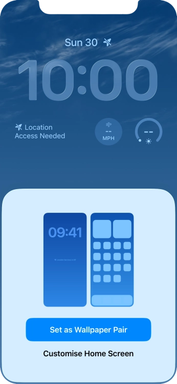To use the same colour theme on the home screen, press Set as Wallpaper Pair.