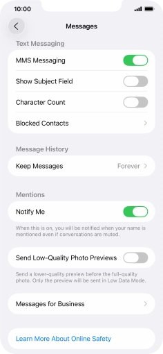 Press the indicator next to 