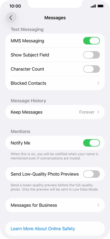 Press the indicator next to 