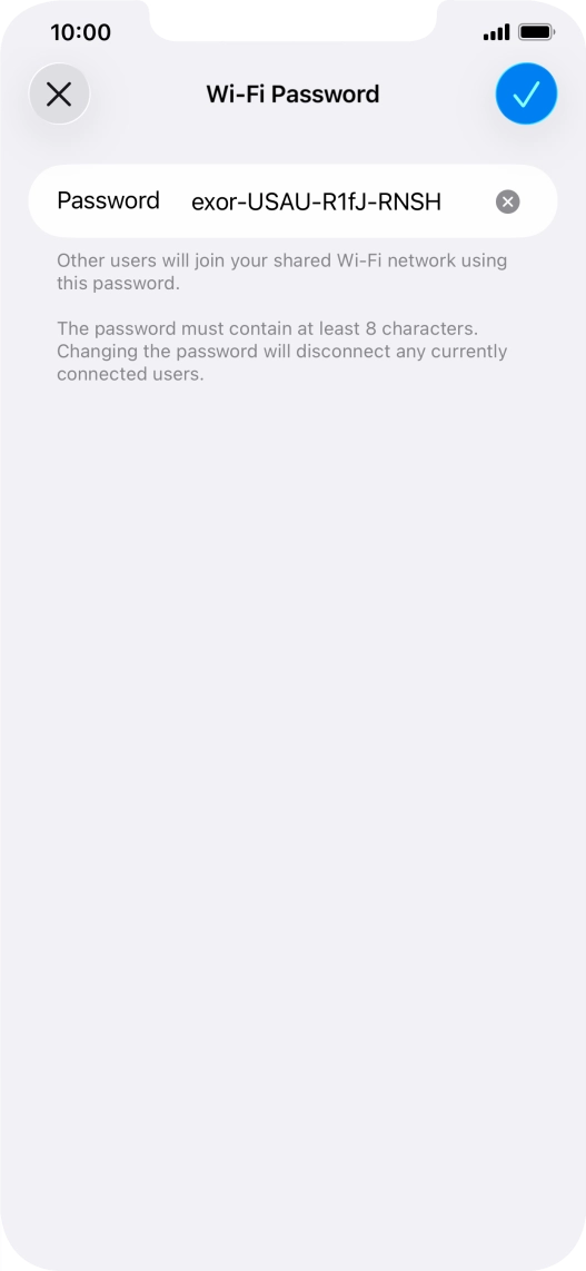 Press the confirm icon.