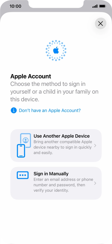 Press Sign in Manually.