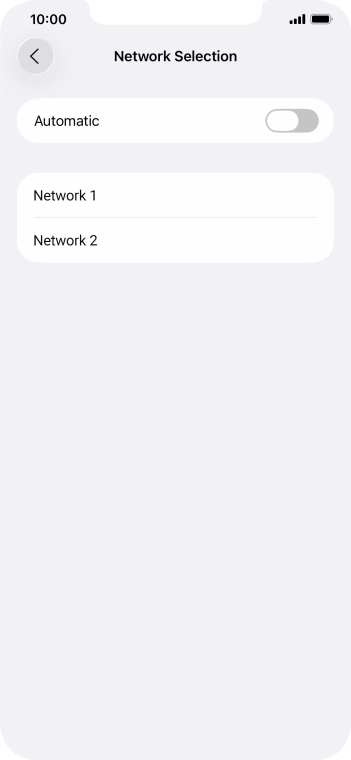 If you turn off the function, press the required network.