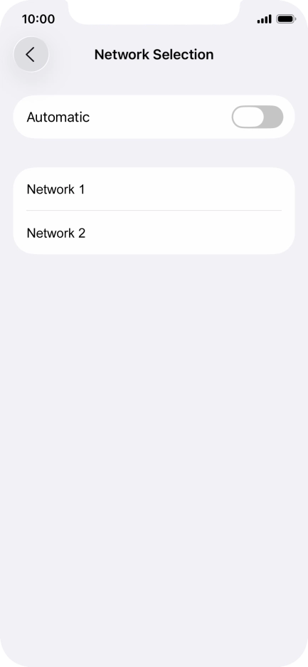 If you turn off the function, press the required network.