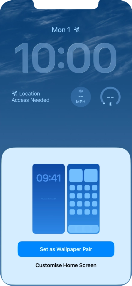 To use the same colour theme on the home screen, press Set as Wallpaper Pair.