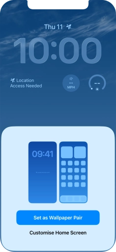 To use the same colour theme on the home screen, press Set as Wallpaper Pair.
