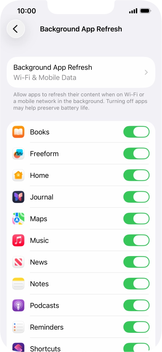 Press Background App Refresh.