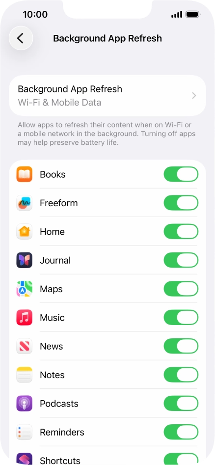 Press Background App Refresh.