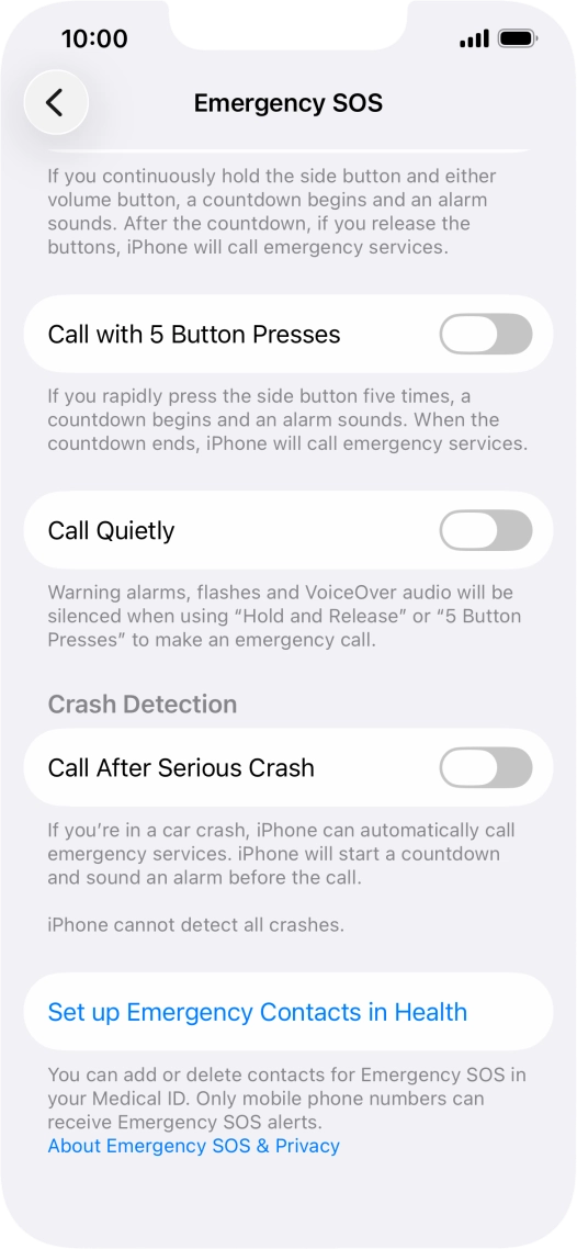 Press the indicator next to 