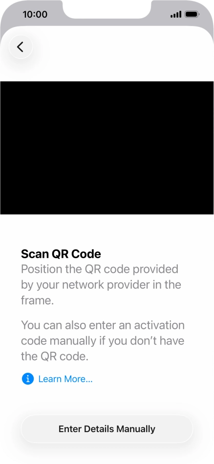 Place the QR code you've received inside the phone camera frame to scan the code.