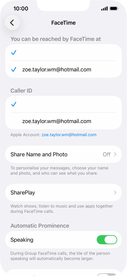 Press the required setting below 
