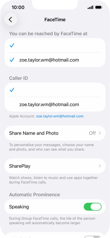 Press the required setting below 