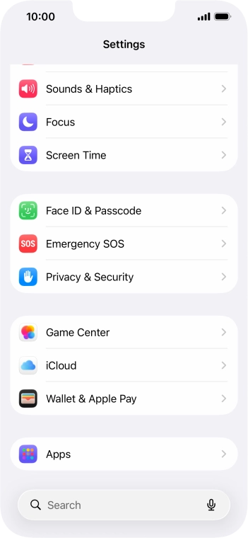 Press Face ID & Passcode.