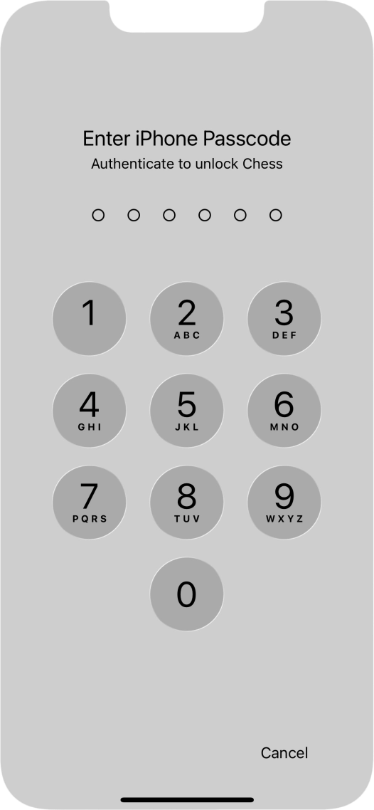 Use the phone lock code you created. The app is now no longer locked.