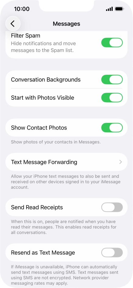 Press the indicator next to 