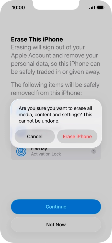 Press Erase iPhone.