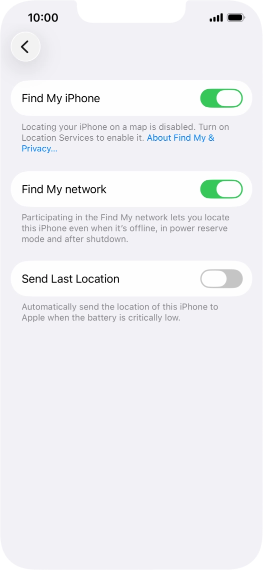 Press the indicator next to 