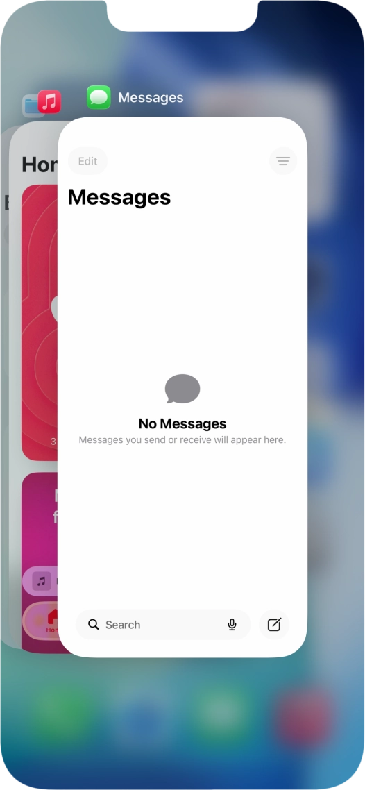 Slide upwards on the required application to end it.