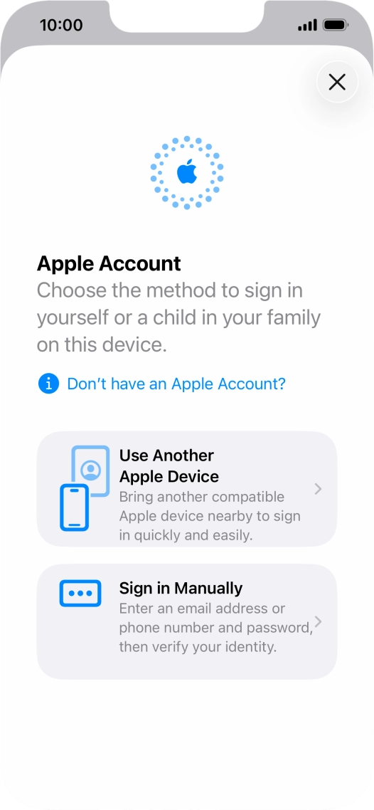 Press Sign in Manually.
