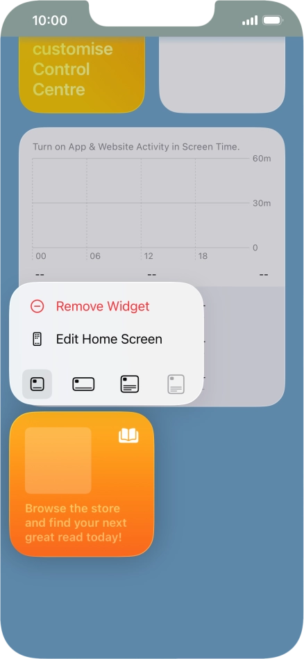 Press Remove Widget.
