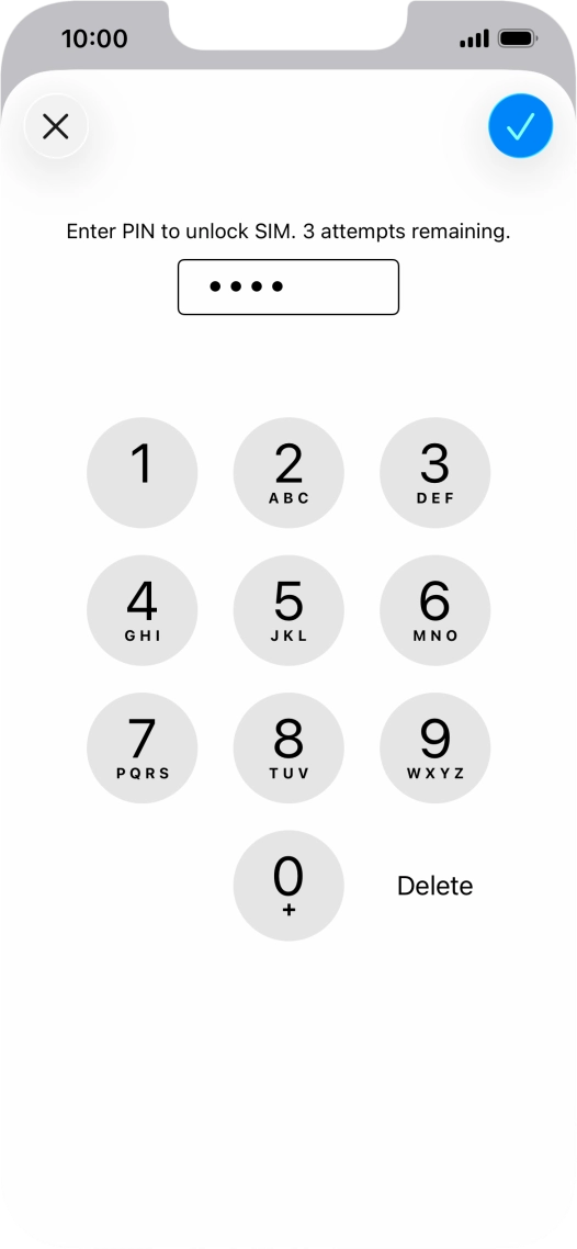 Key in your PIN and press the confirm icon. The default PIN is 1111.