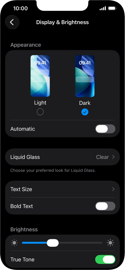 Press the indicator next to 