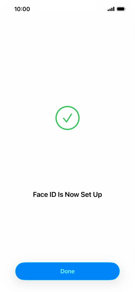 Press Done. If you haven't previously selected a phone lock code, key in a code of your own choice twice.