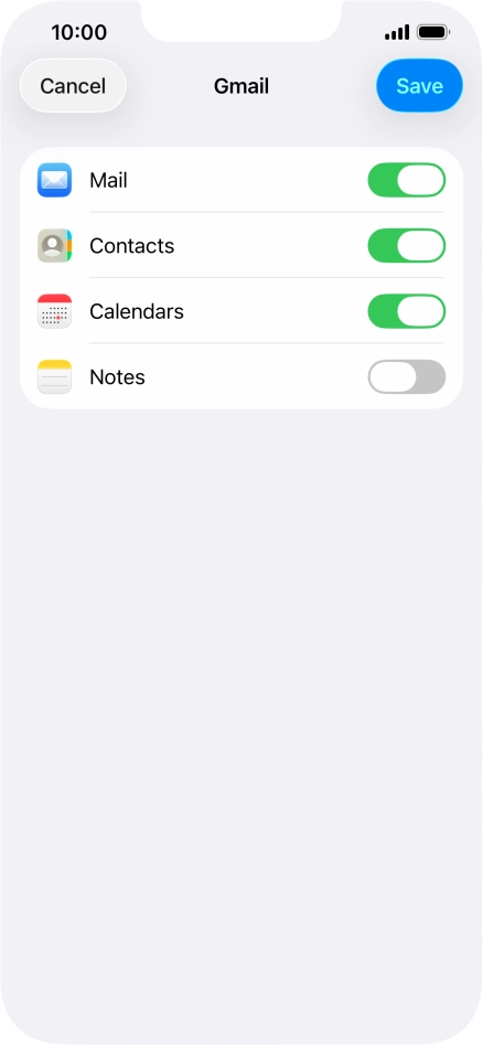 If this screen is displayed, you email account has been recognised and set up automatically. Follow the instructions on the screen to key in more information and finish setting up your phone.