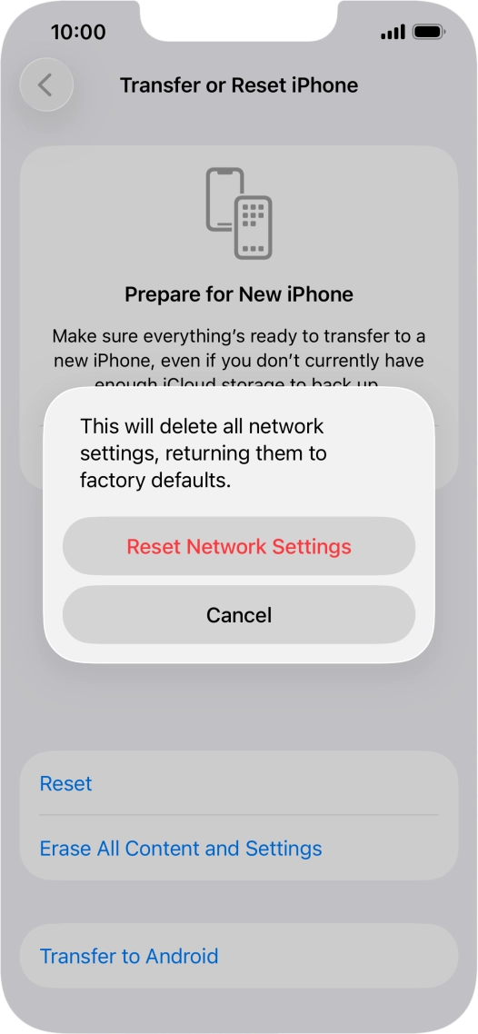 Press Reset Network Settings.