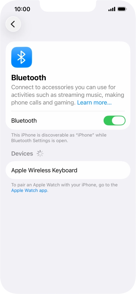 Press the required Bluetooth device and follow the instructions on the screen to pair the device with your phone.