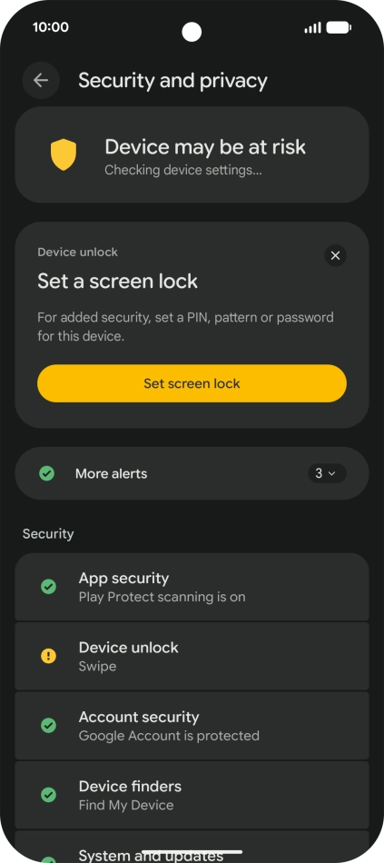 Press Device unlock.