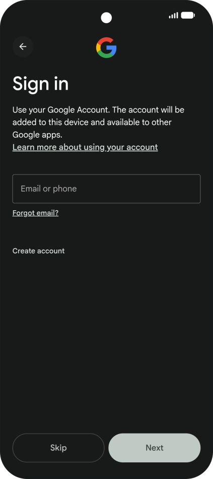 Follow the instructions on the screen to finish the activation.