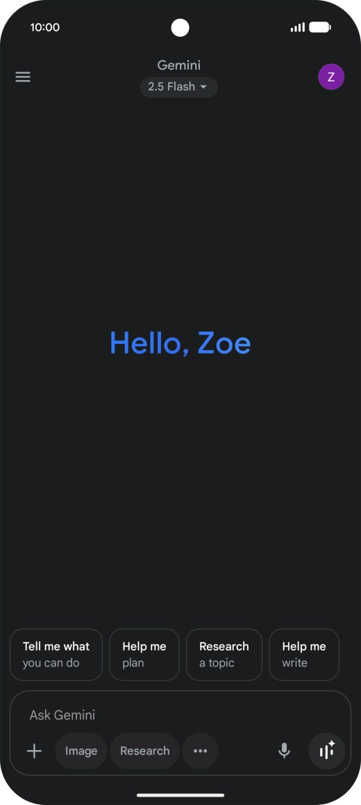 Press the profile icon.