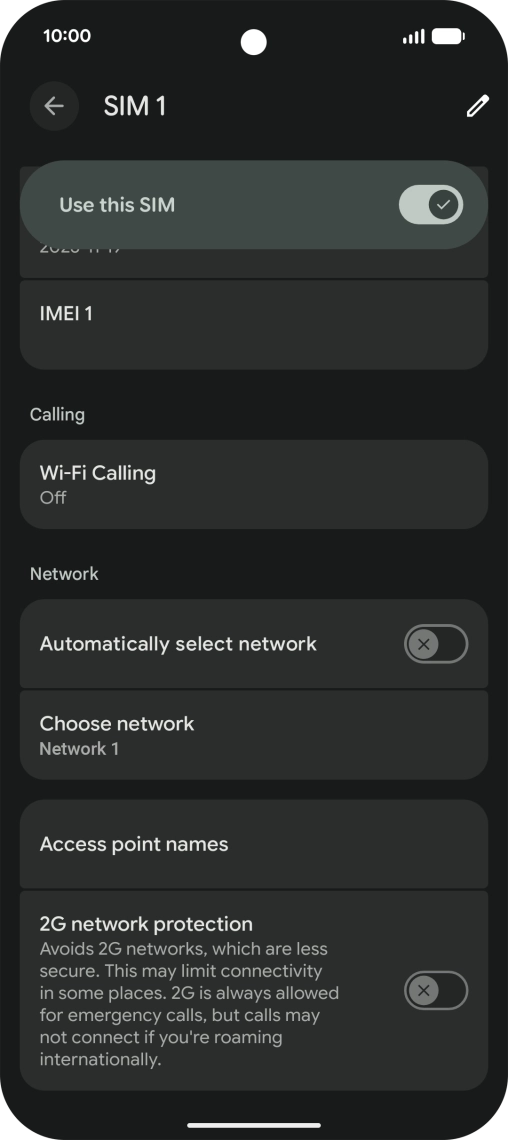 Press the indicator next to 