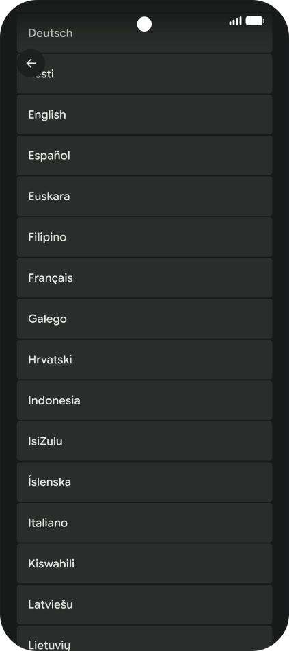 Press the required language.