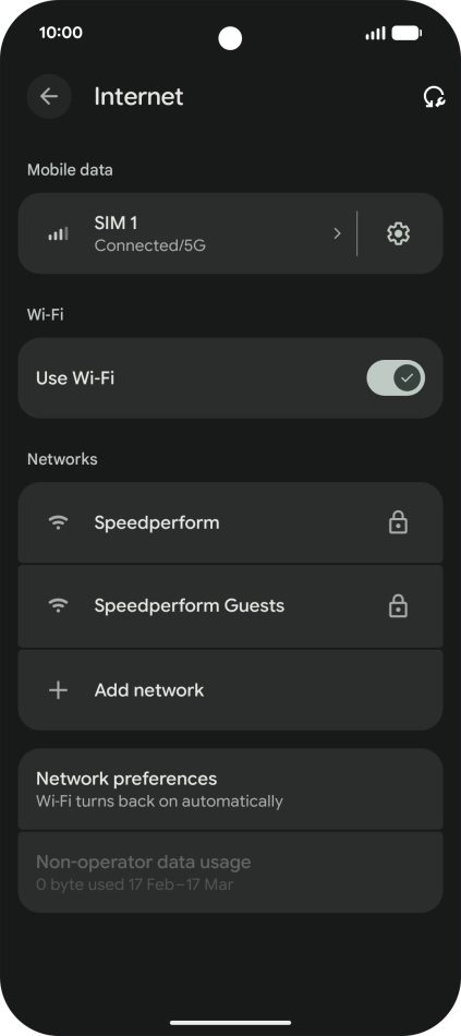 Press the required Wi-Fi network.