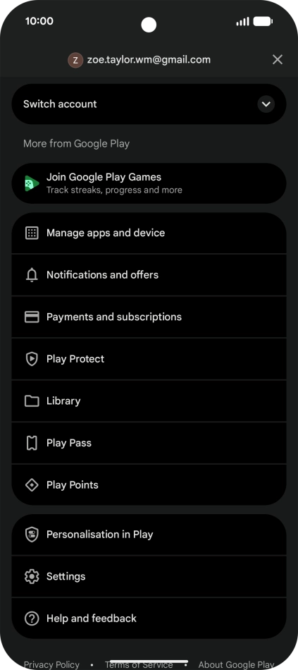 Press Manage apps and device.