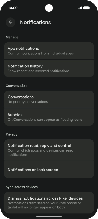 Press App notifications.