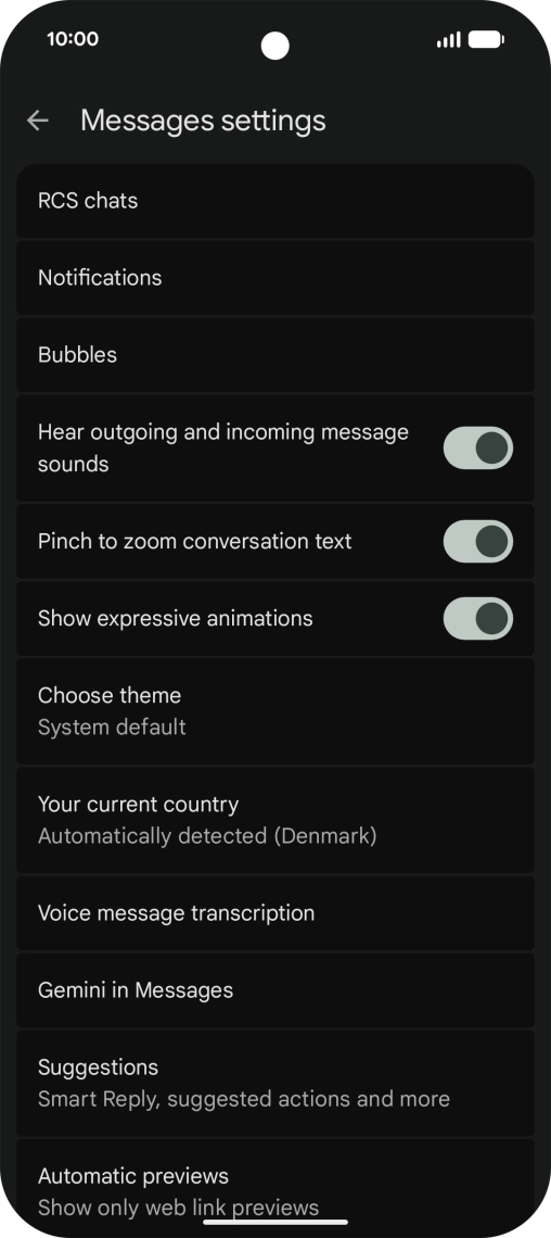 Press Gemini in Messages.