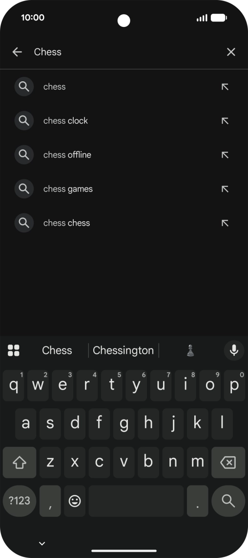 Key in the name or subject of the required app and press the search icon.