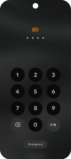 If you're asked to key in your PIN, do so and press arrow right. The default PIN is 1111.